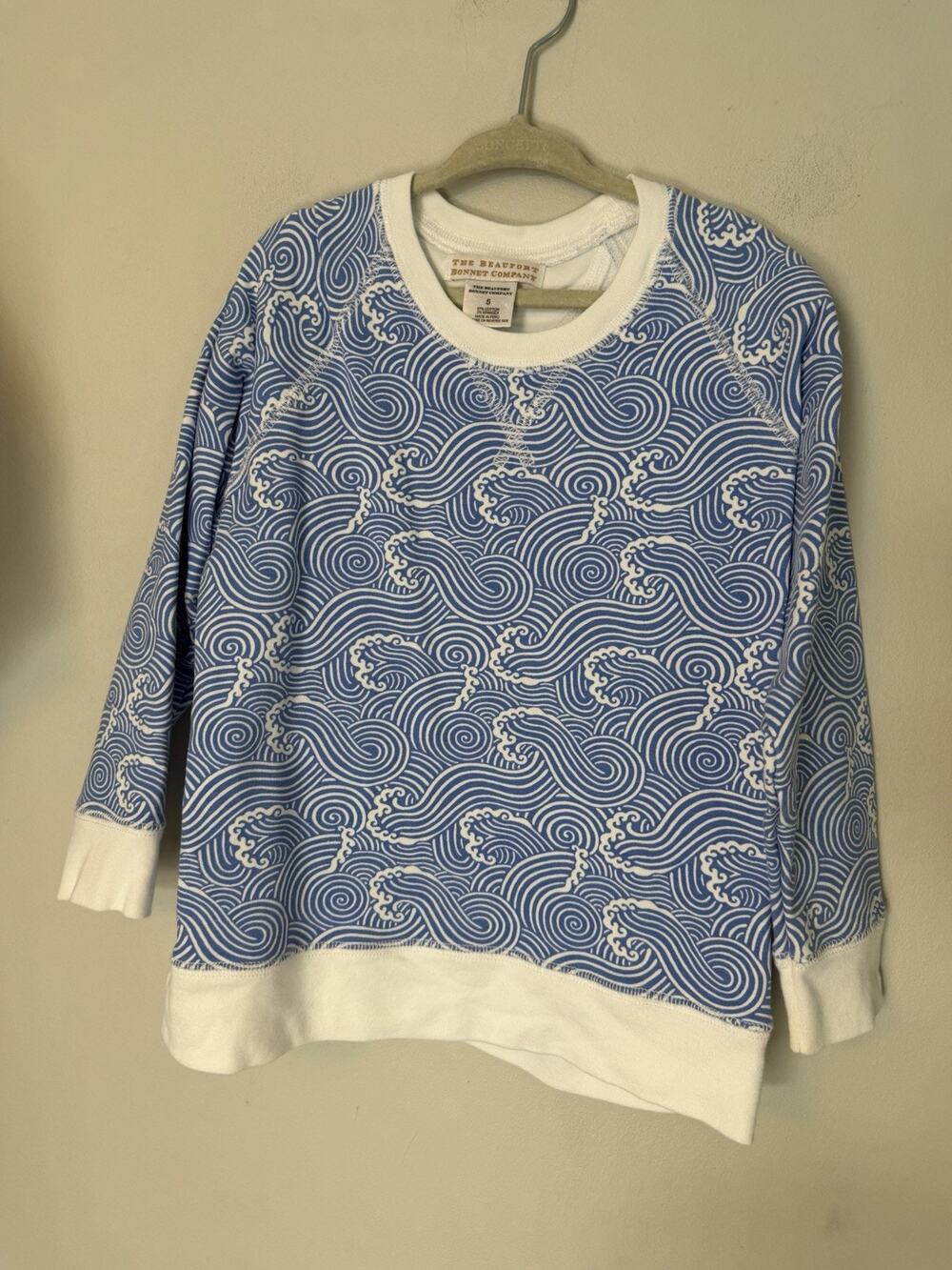 The Beaufort Bonnet Company Kids crewneck Cassidy sweatshirt waves 5